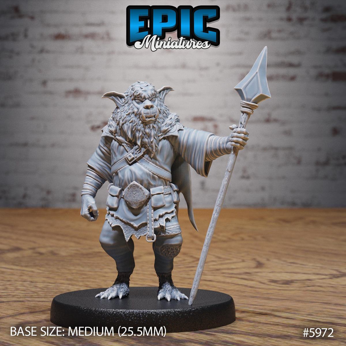 Northern Bugbear Option #5972 front DND miniature Snow Orcs 16k resin