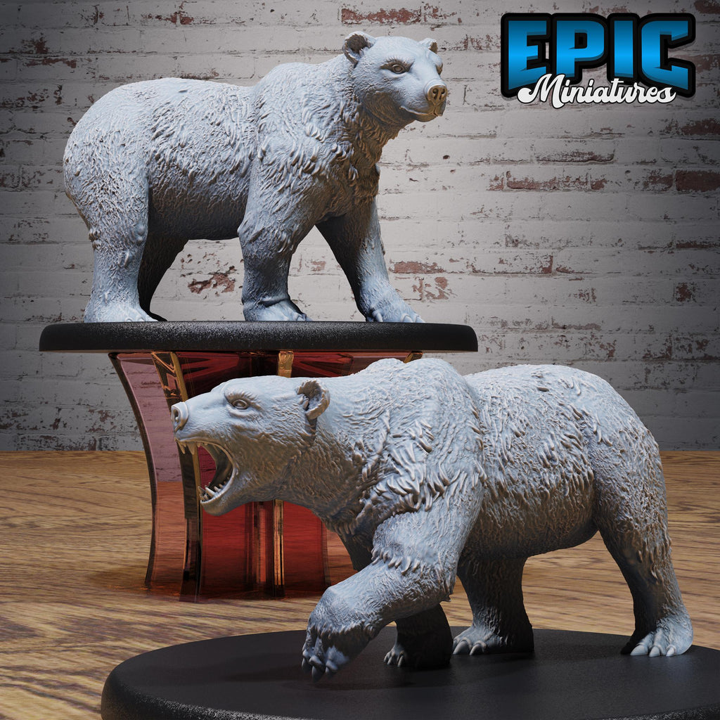 Polar Bear Set of 2 DND miniatures group photo Snow Orcs