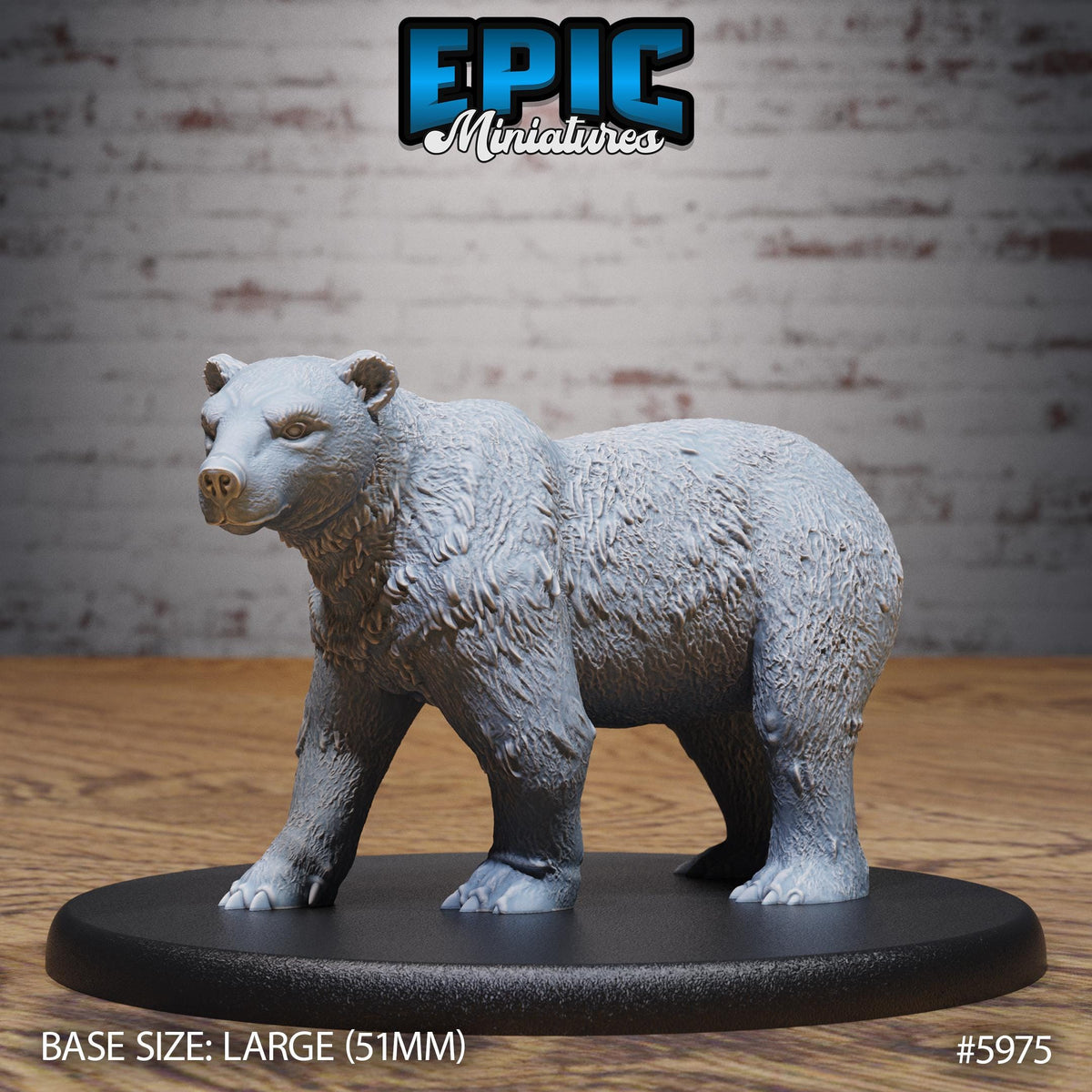 Polar Bear Option #5975 front DND miniature Snow Orcs 16k resin