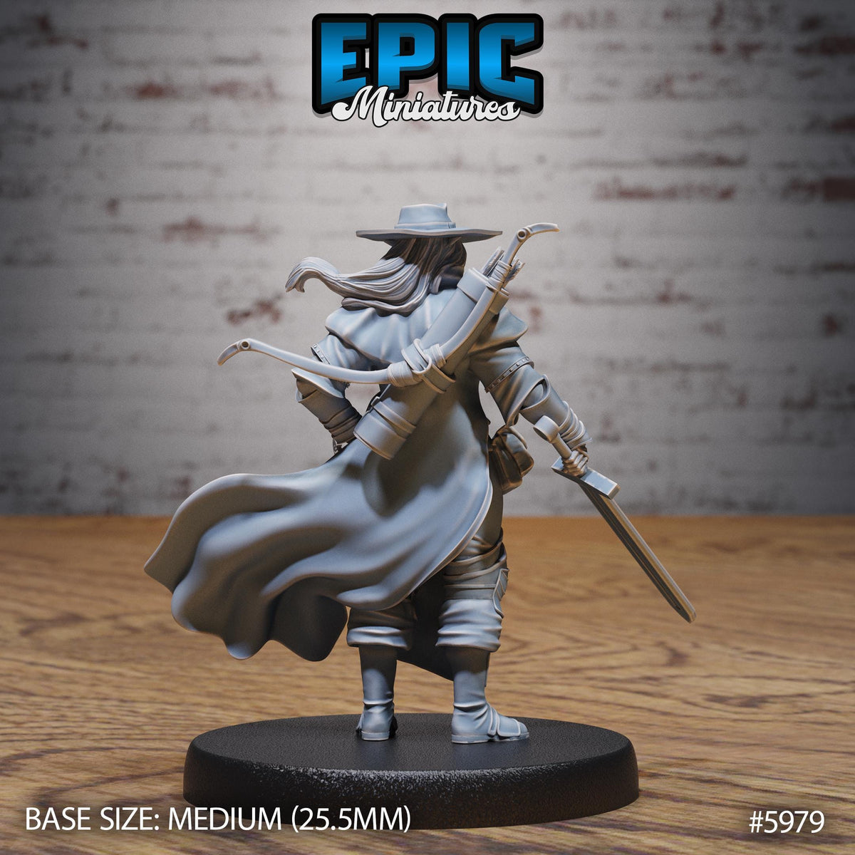 Half-Orc Female Adventurer Option #5979 back DND miniature Snow Orcs 16k resin