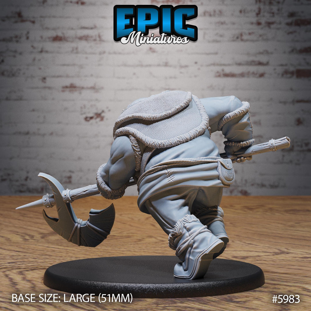 Walrus Folk Warrior Option #5983 back DND miniature Snow Orcs 16k resin
