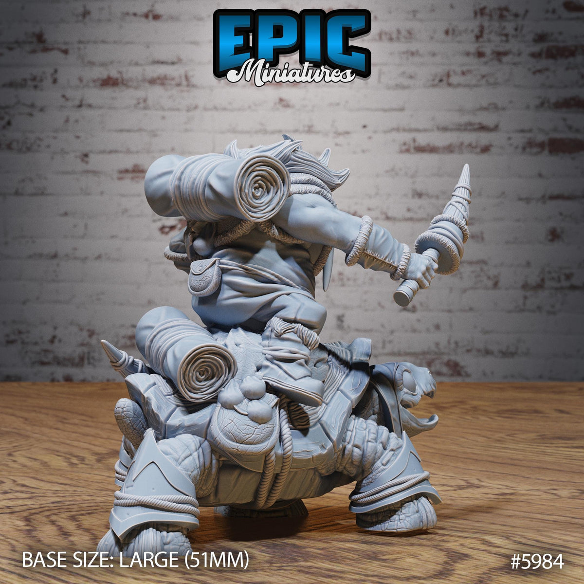 Walrus Folk Warrior Option #5984 back DND miniature Snow Orcs 16k resin