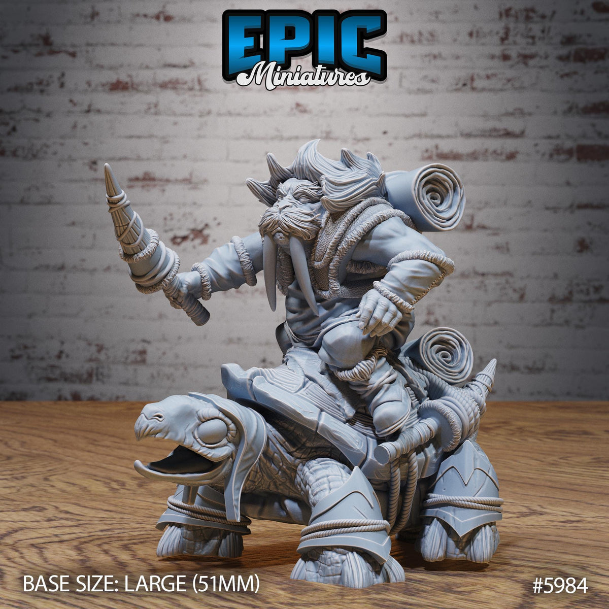 Walrus Folk Warrior Option #5984 front DND miniature Snow Orcs 16k resin