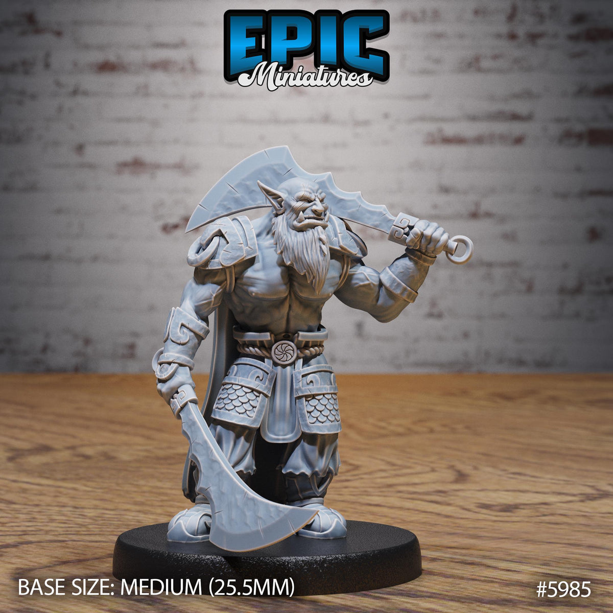 Orc Chief Option #5985 front DND miniature Snow Orcs 16k resin