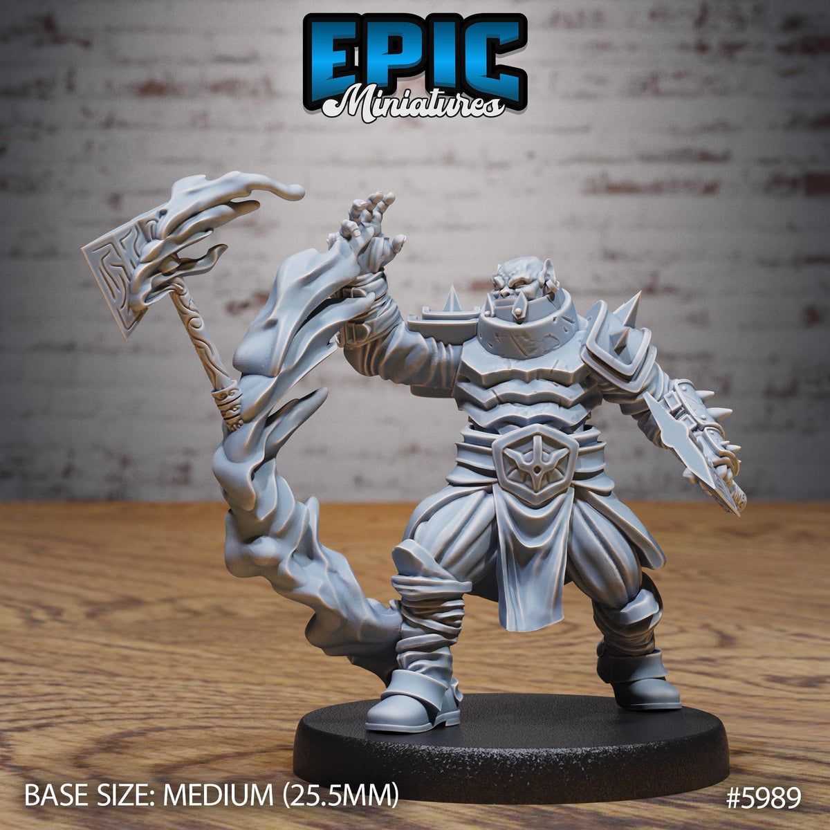 Dark Orc Option #5989 front DND miniature Snow Orcs 16k resin