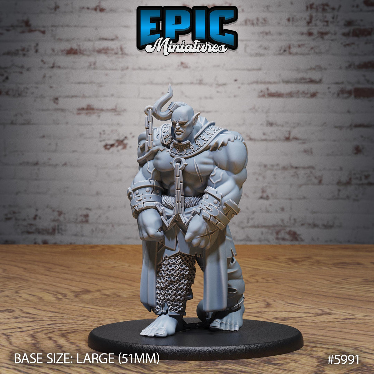 Ogrillon Brute Option #5991 front DND miniature Snow Orcs 16k resin