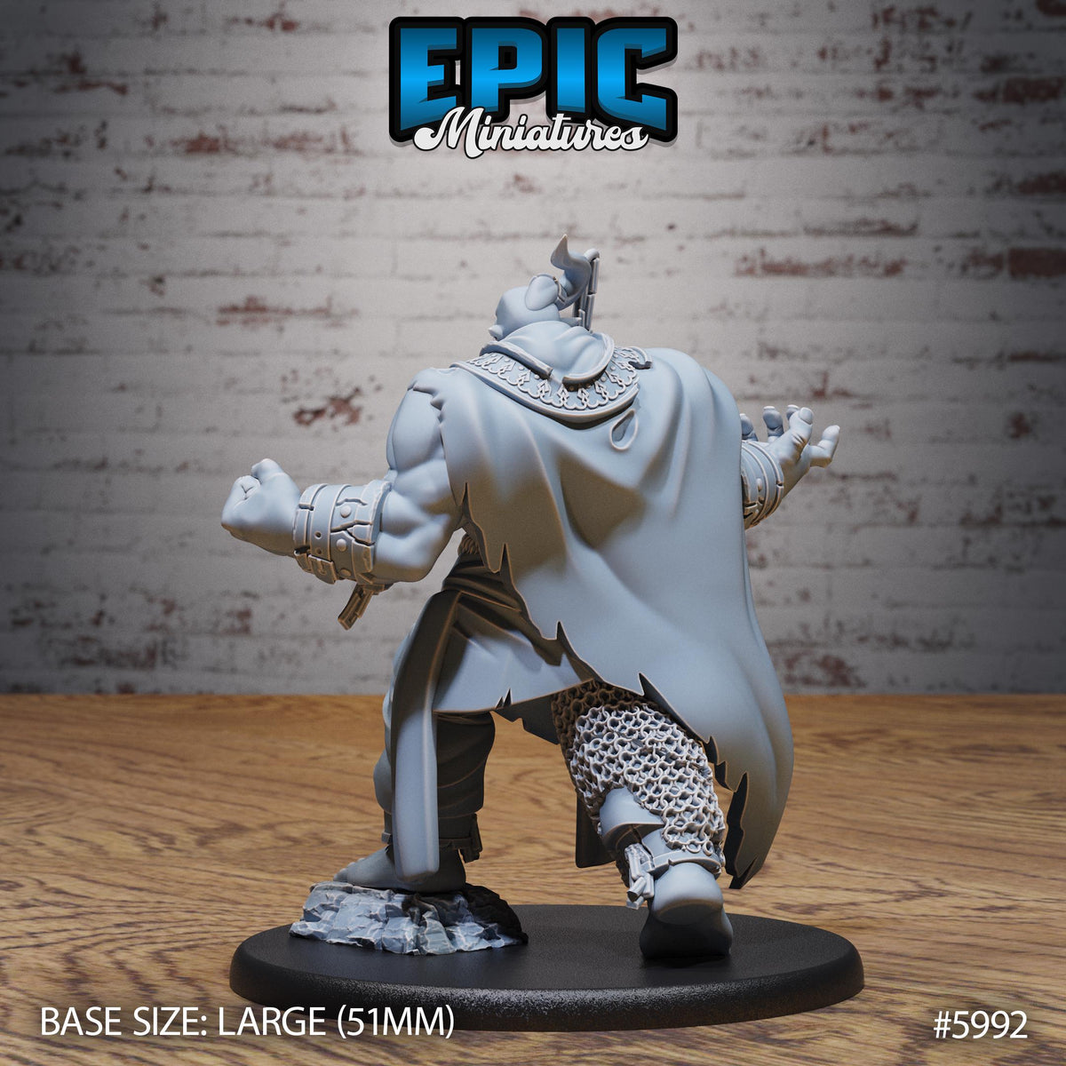 Ogrillon Brute Option #5992 back DND miniature Snow Orcs 16k resin
