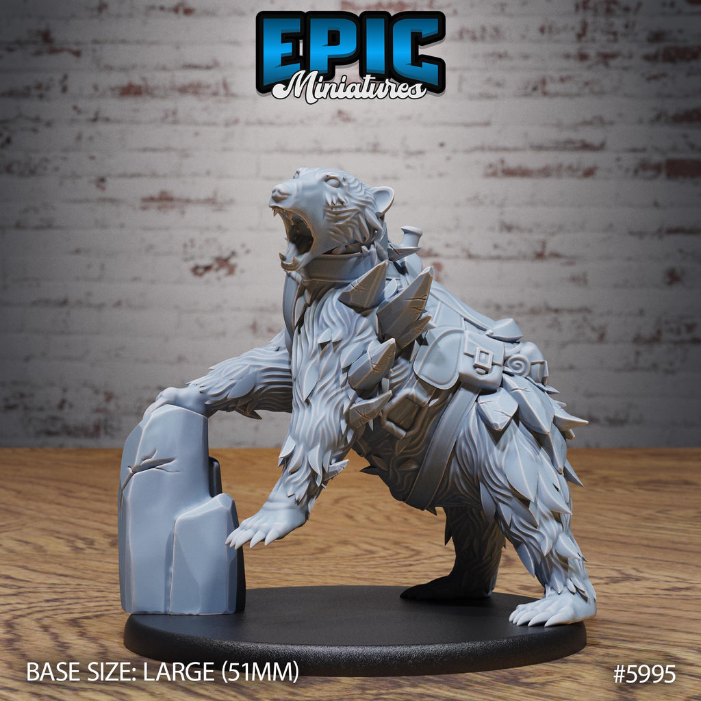 Magical Frost Bear Option #5995 front DND miniature Snow Orcs 16k resin
