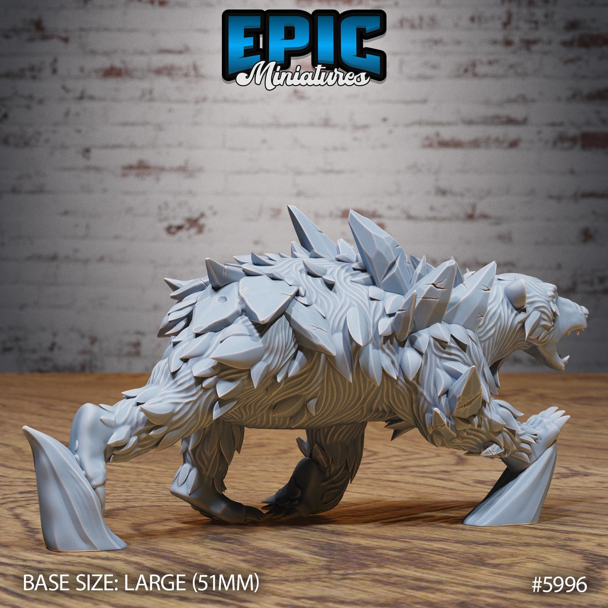 Magical Frost Bear Option #5996 back DND miniature Snow Orcs 16k resin