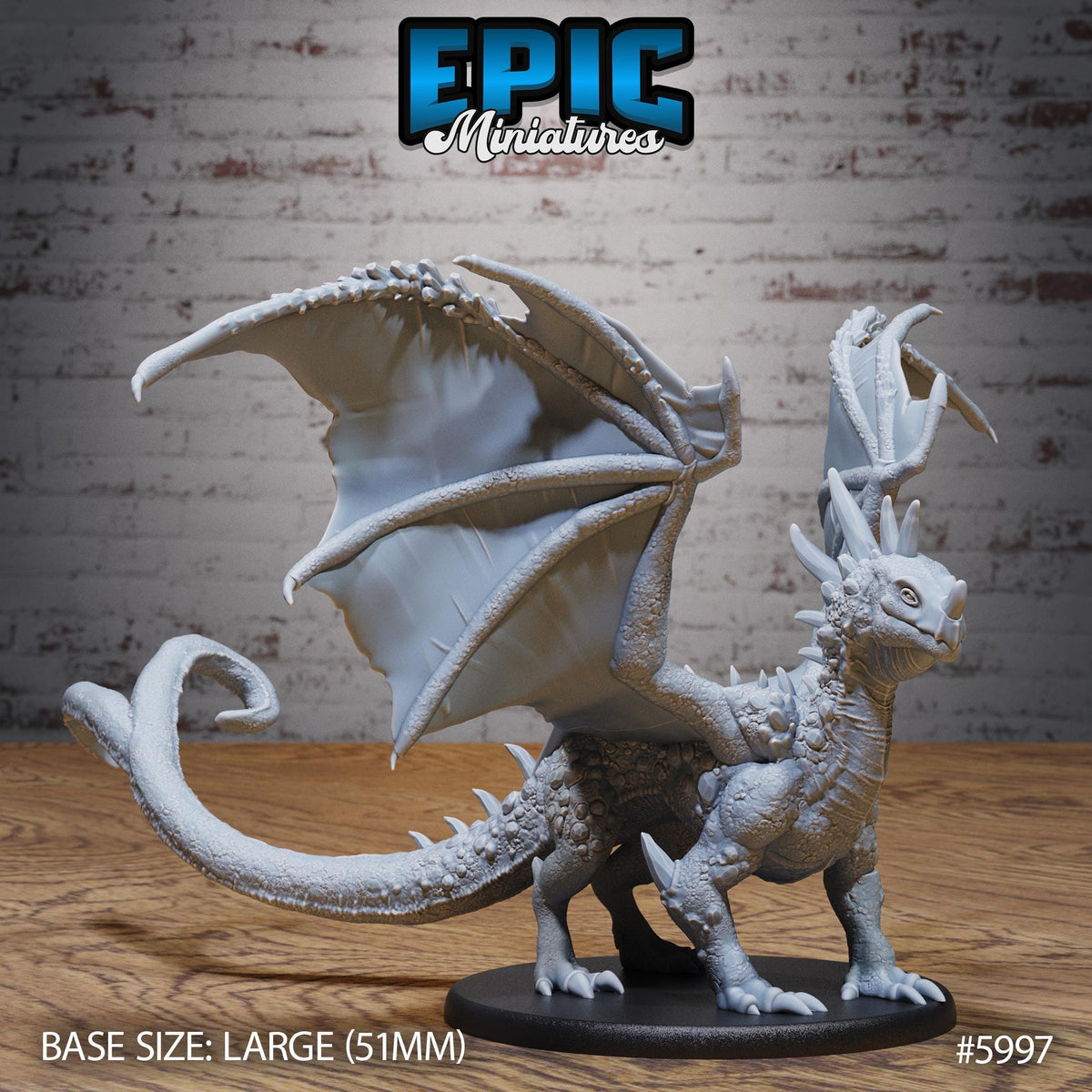 Crystal Dragon Young Option #5997 front DND miniature Snow Orcs 16k resin