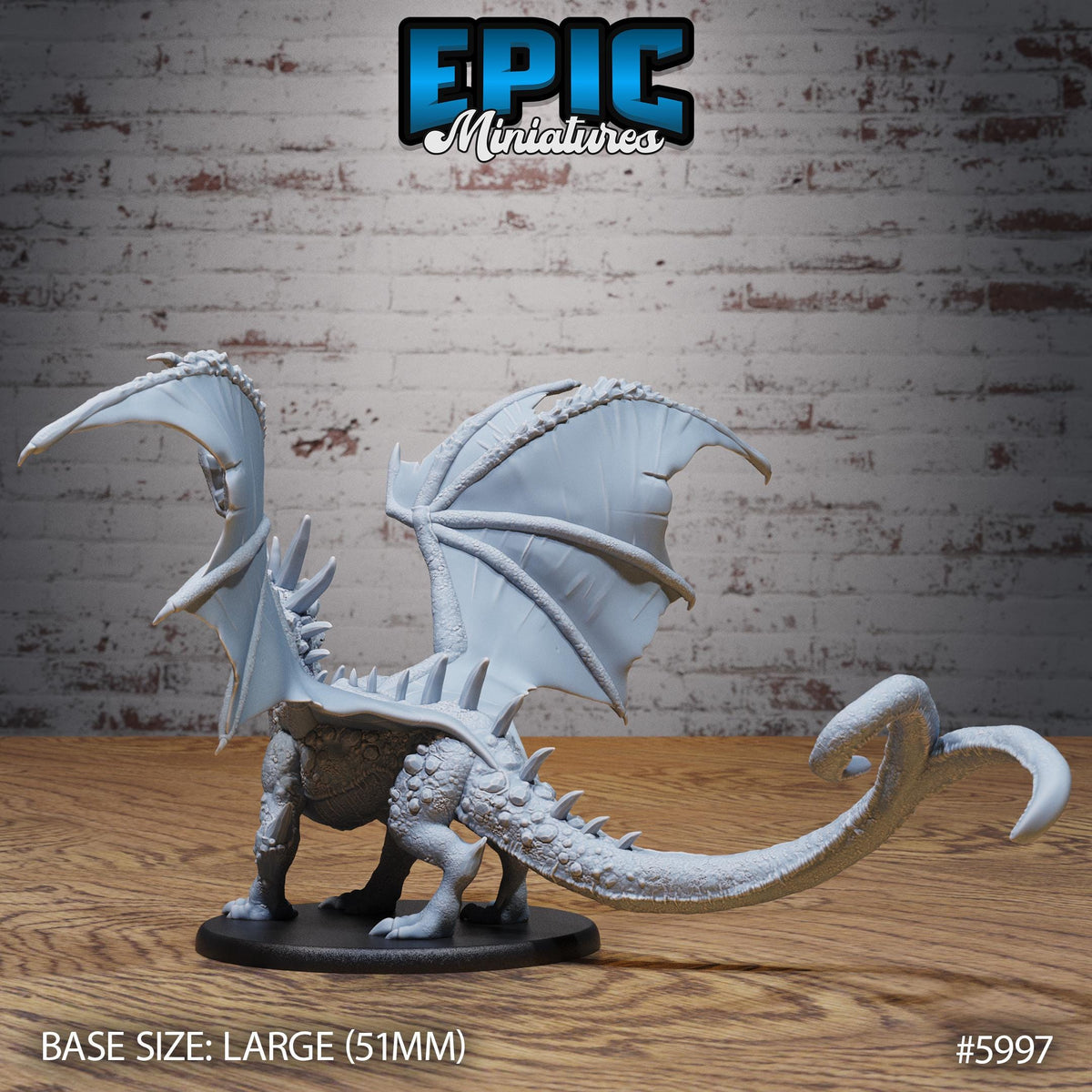 Crystal Dragon Young Option #5997 back DND miniature Snow Orcs 16k resin
