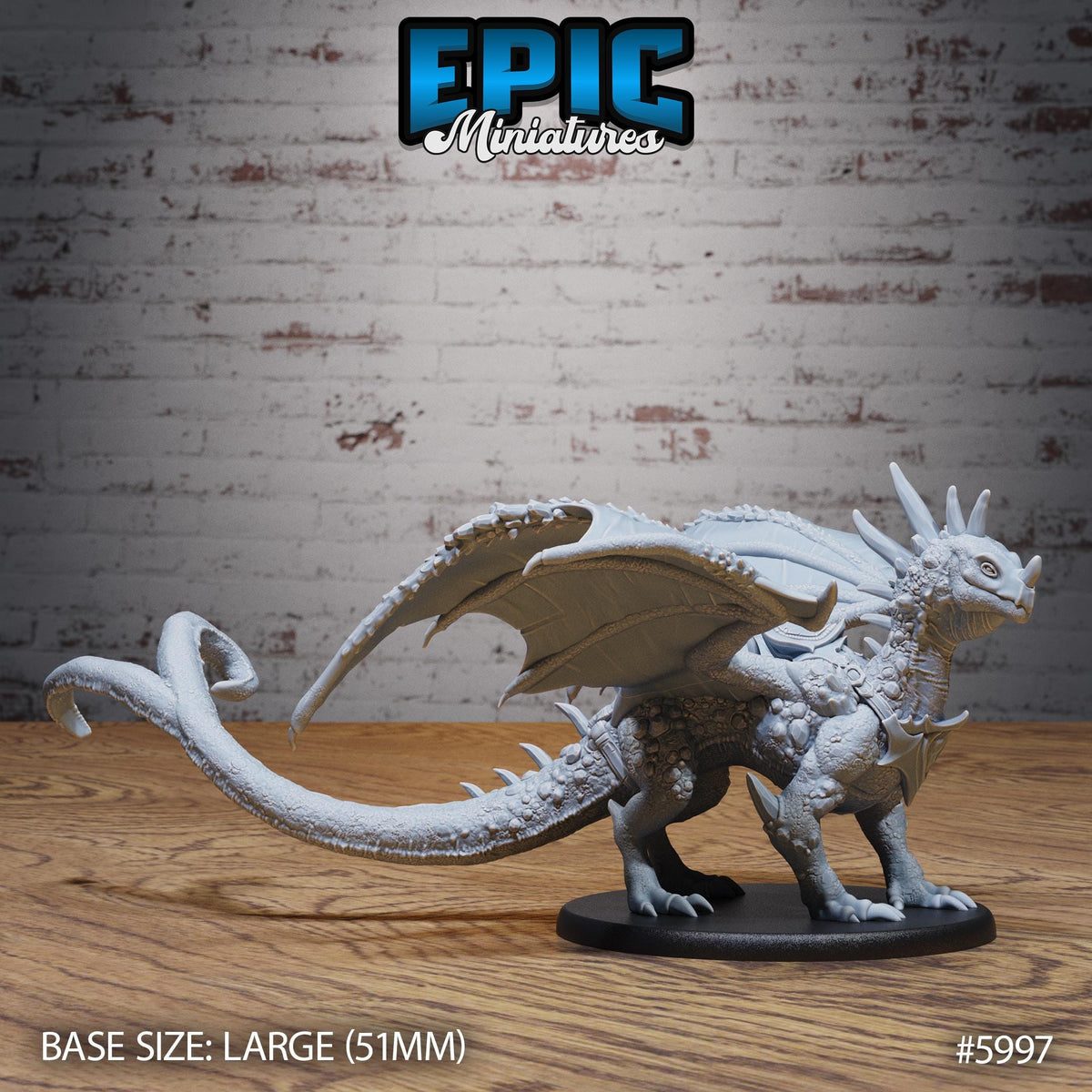 Crystal Dragon Young Option #5997 (2) front DND miniature Snow Orcs 16k resin