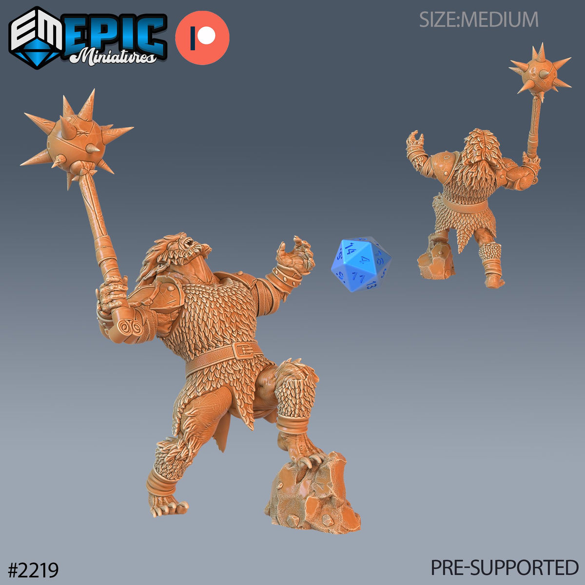 Bugbear Warrior Option #2219 front DND miniature Secret Minds 16k resin