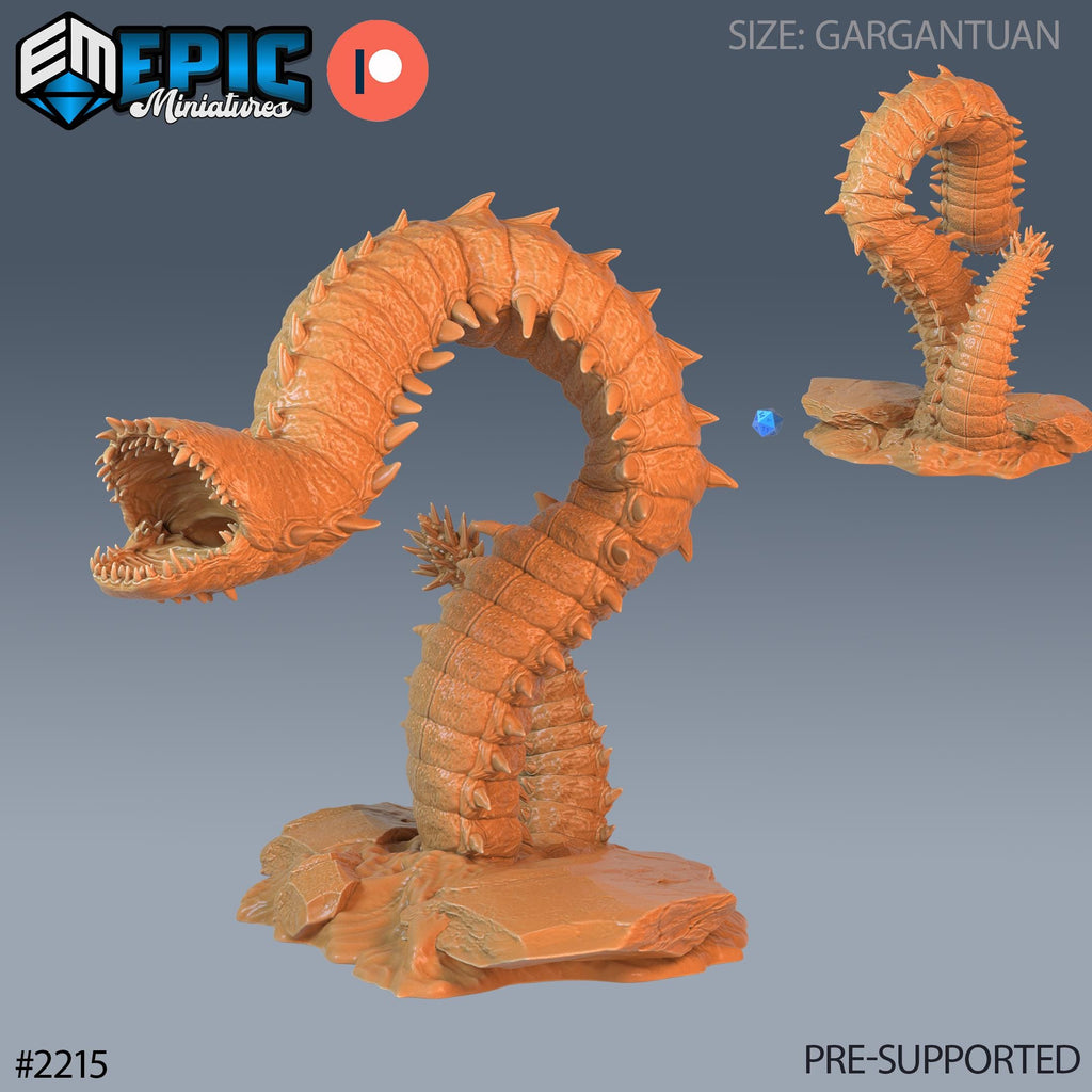 Purple Worm Option #2215 front DND miniature Secret Minds 16k resin
