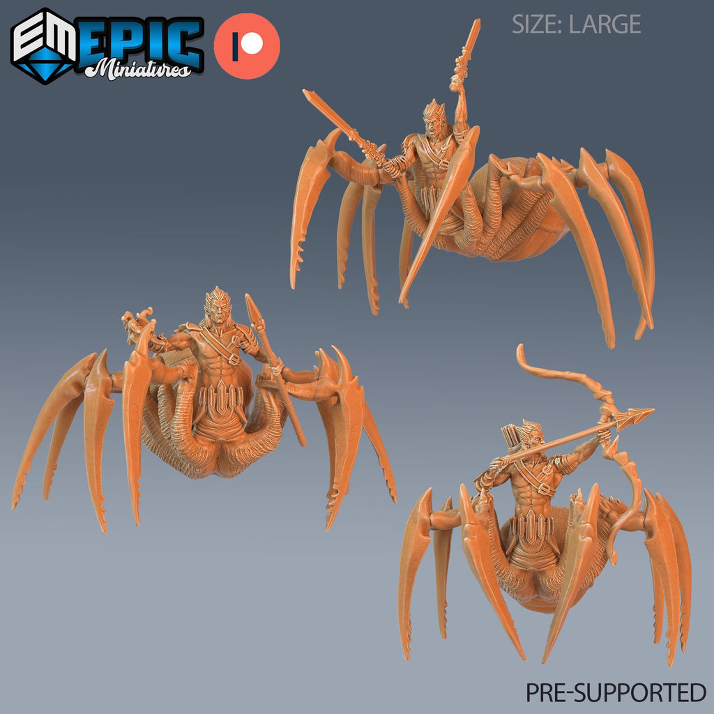 Dark Elf Spider Set of 3 DND miniatures group photo Secret Minds