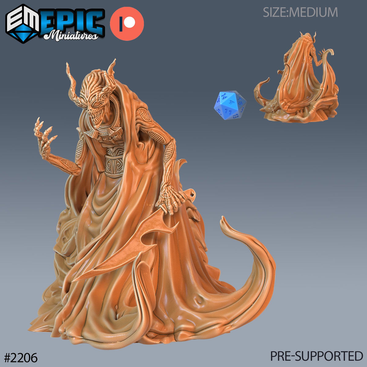 Ultro Demon Option #2206 front DND miniature Secret Minds 16k resin