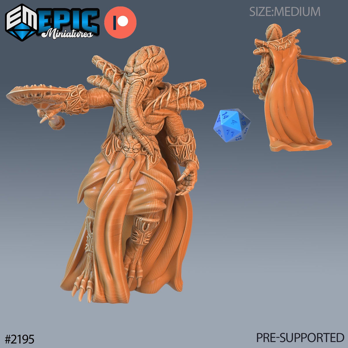 Mind Eater Crew Option #2195 front DND miniature Secret Minds 16k resin
