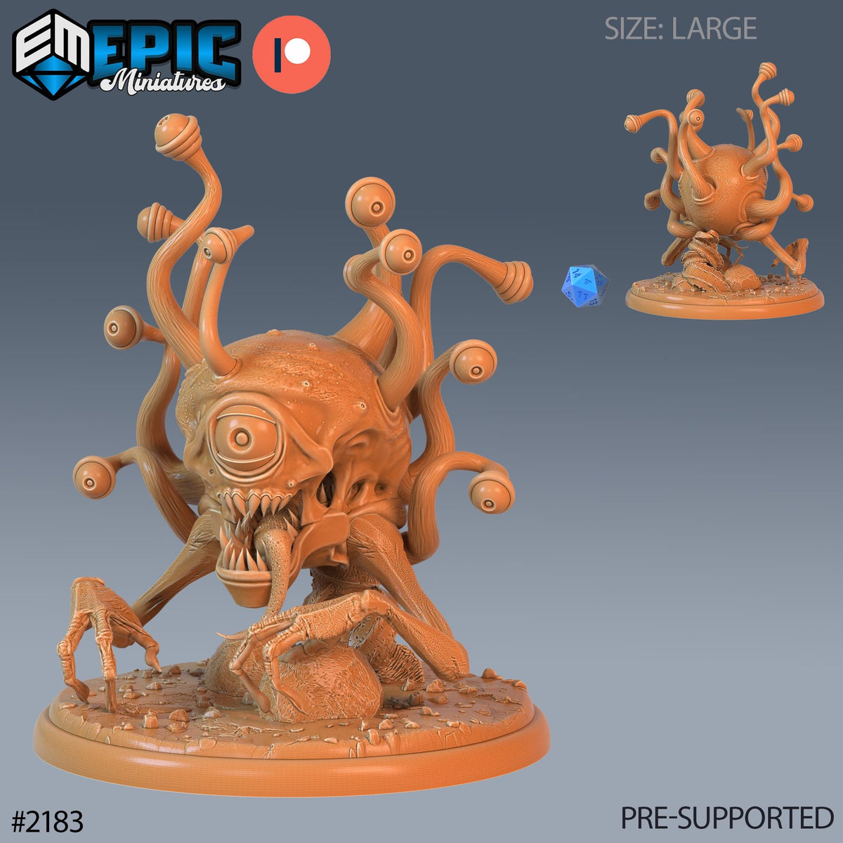 Ancient Eye Terror Option #2183 front DND miniature Secret Minds 16k resin
