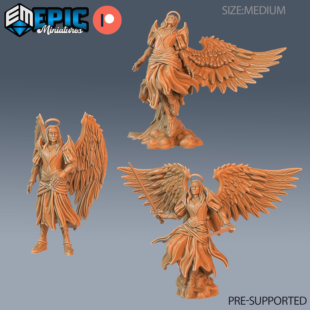 Angel Male Set of 3 DND miniatures group photo Justice Hills