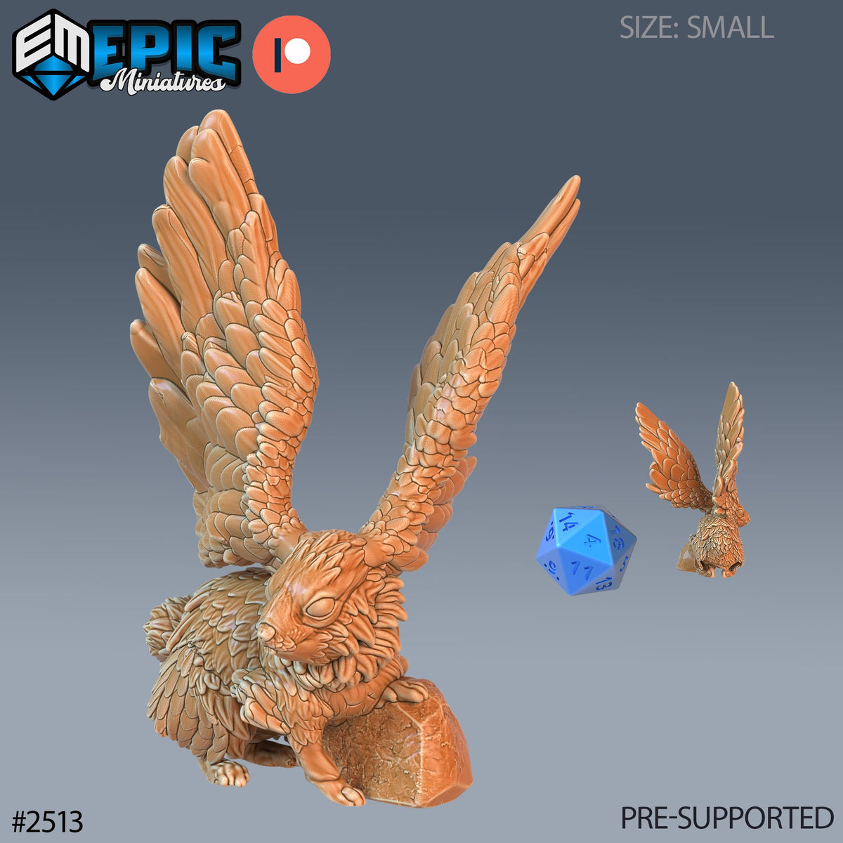 Flying Rabbit Option #2513 front DND miniature Justice Hills 16k resin