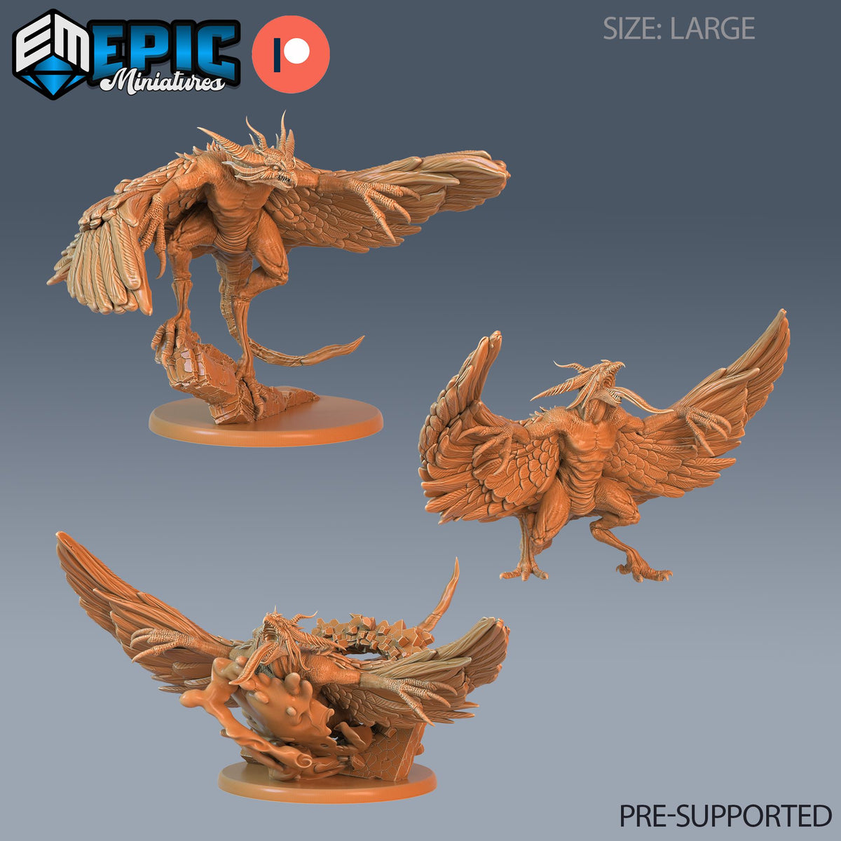 Harpy Beast Set of 3 DND miniatures group photo Justice Hills