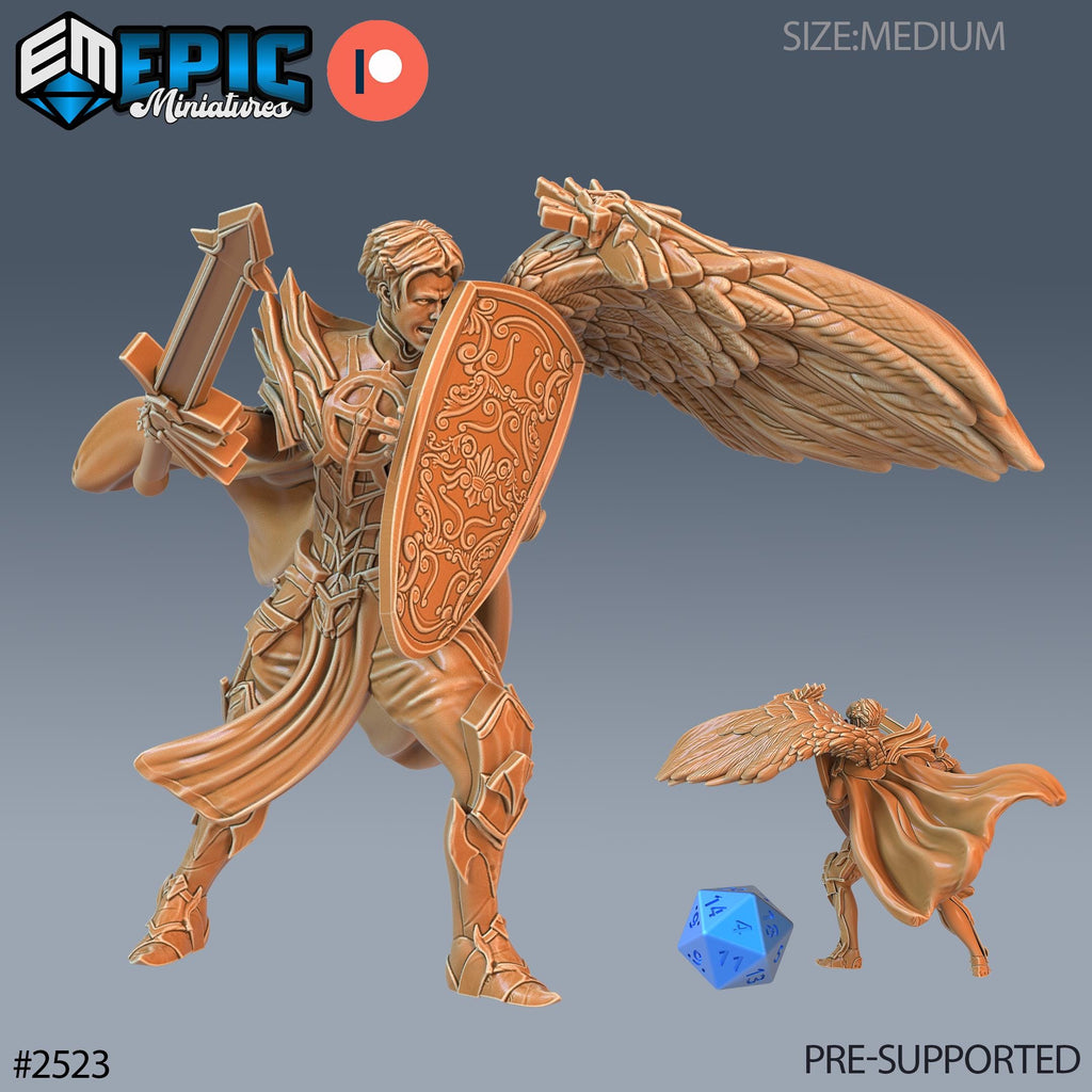 Half Angel Paladin Option #2523 front DND miniature Justice Hills 16k resin