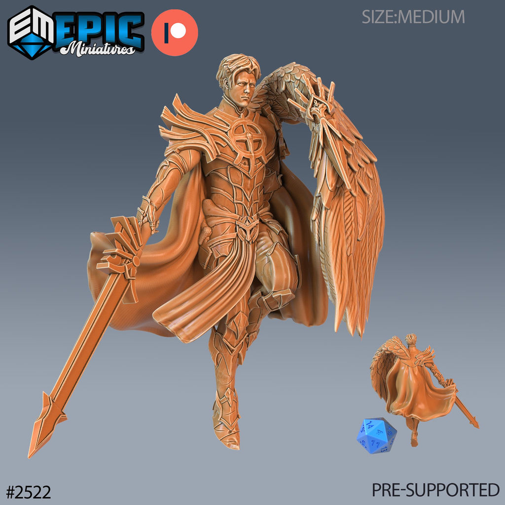 Half Angel Paladin Option #2522 front DND miniature Justice Hills 16k resin
