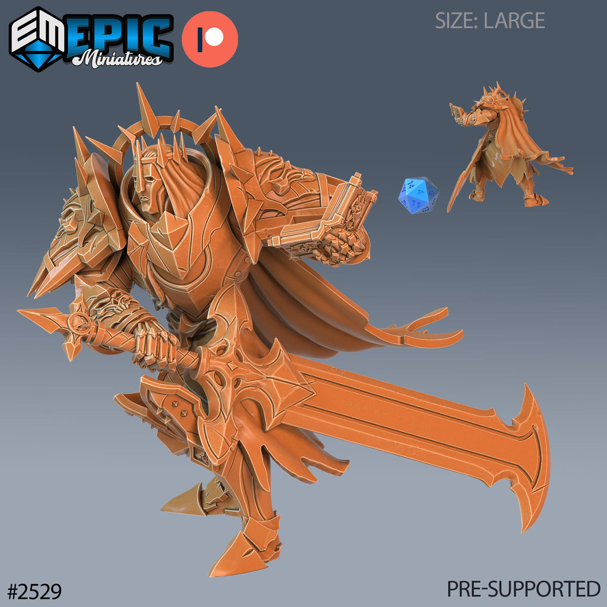 Heavenly Guard Option #2529 front DND miniature Justice Hills 16k resin