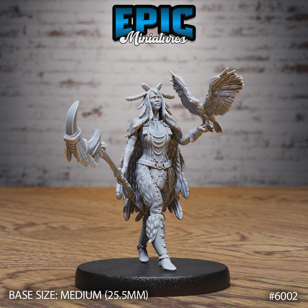 Raven Shaman Option #6002 front DND miniature Native Magic 16k resin