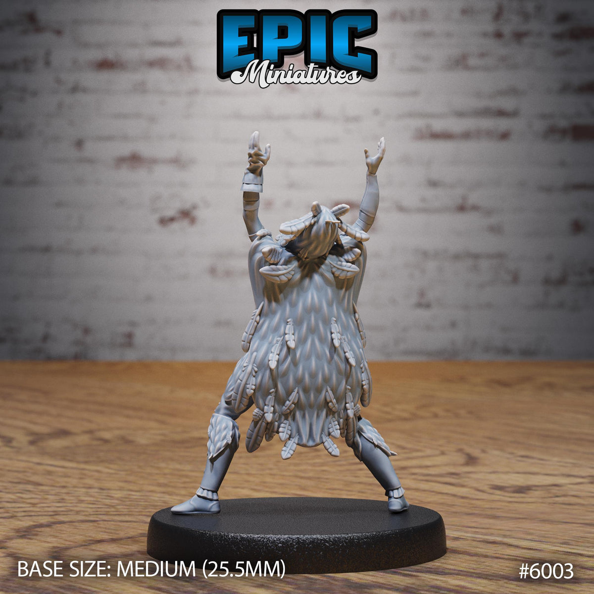 Raven Shaman Option #6003 back DND miniature Native Magic 16k resin