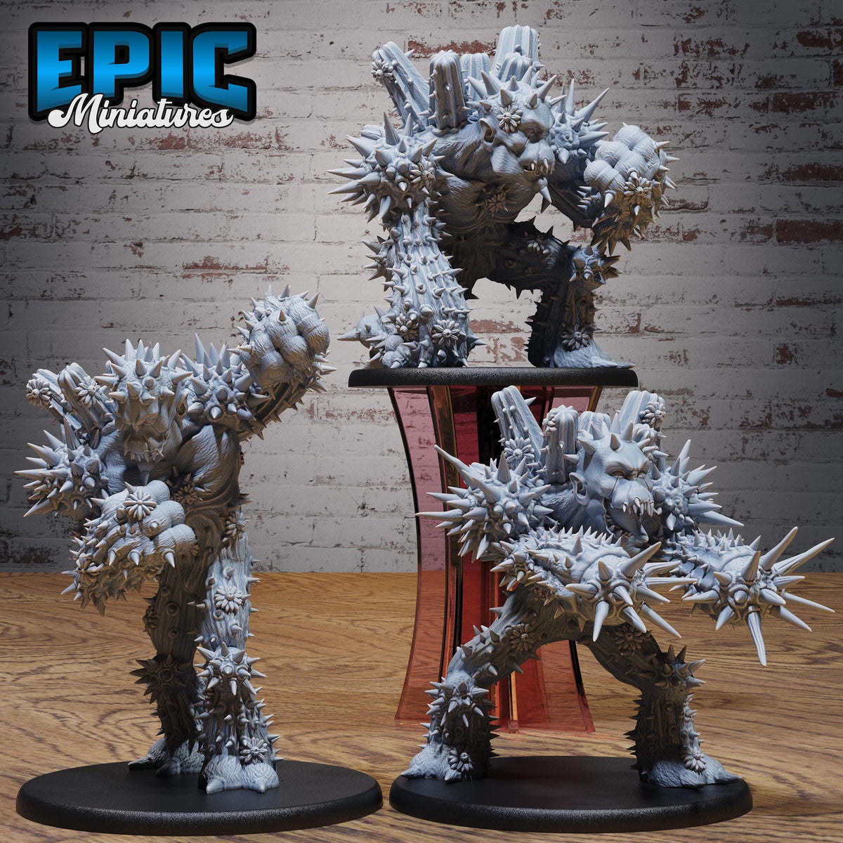 Cactus Golem Set of 3 DND miniatures group photo Native Magic