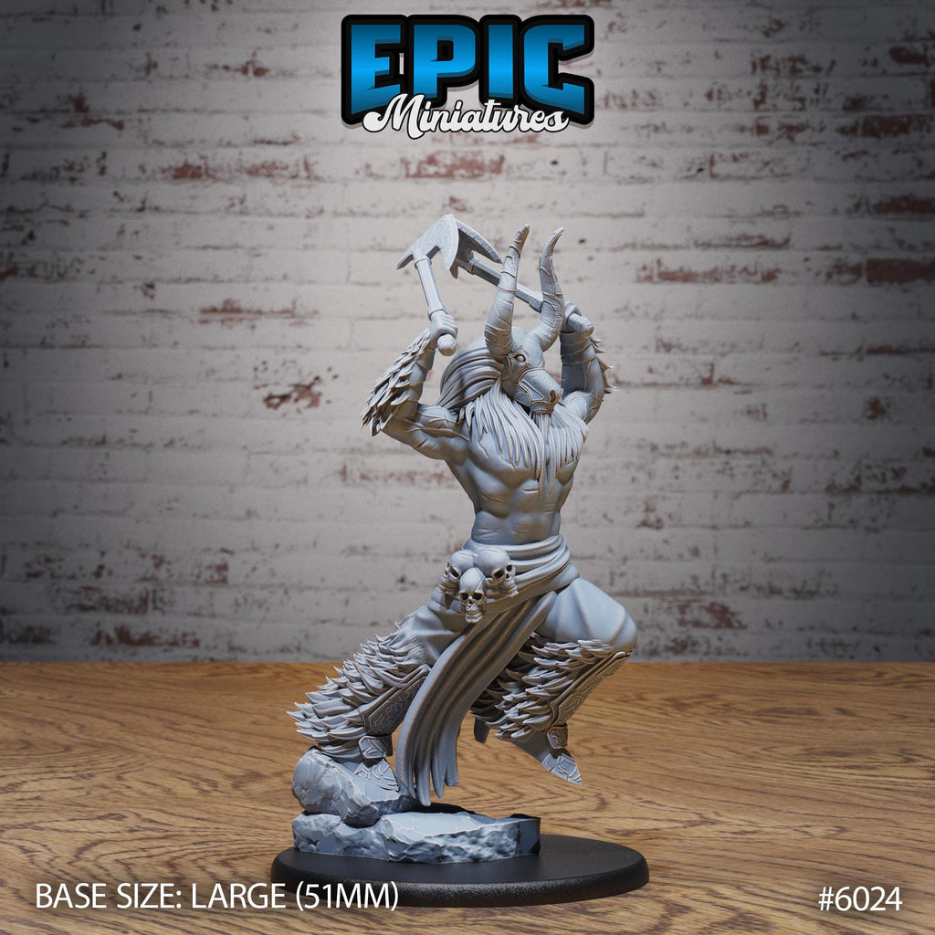Bull Spirit Warrior Option #6024 front DND miniature Native Magic 16k resin