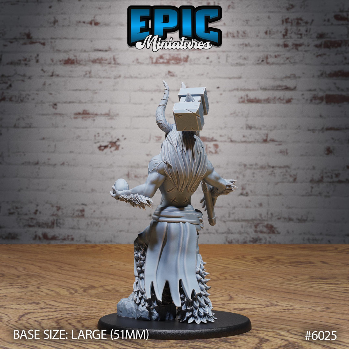 Bull Spirit Warrior Option #6025 back DND miniature Native Magic 16k resin