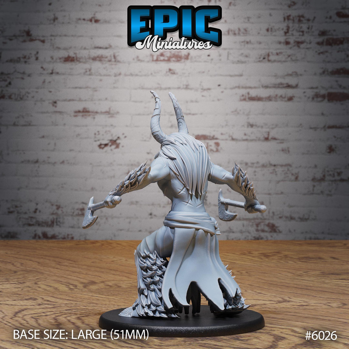 Bull Spirit Warrior Option #6026 back DND miniature Native Magic 16k resin