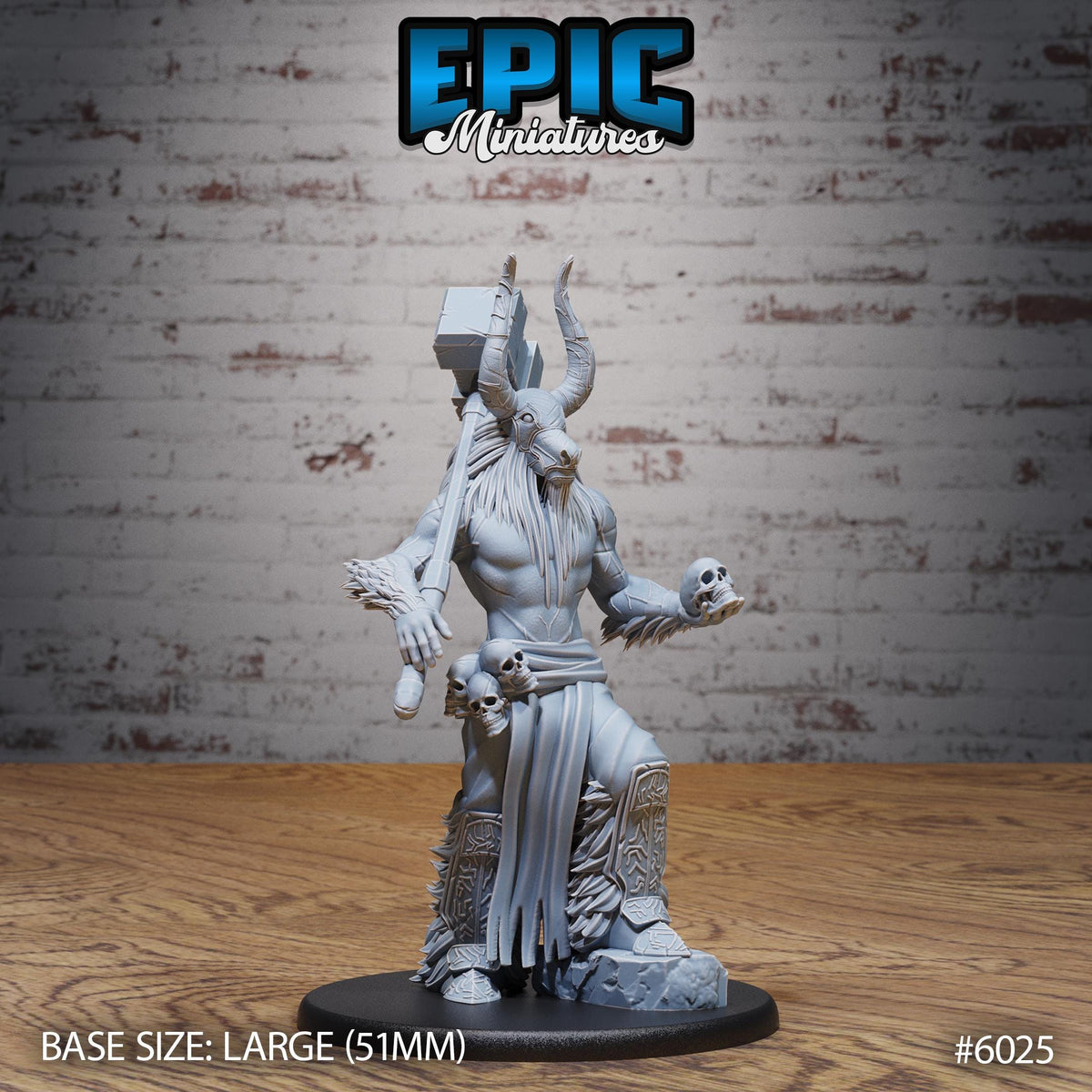 Bull Spirit Warrior Option #6025 front DND miniature Native Magic 16k resin