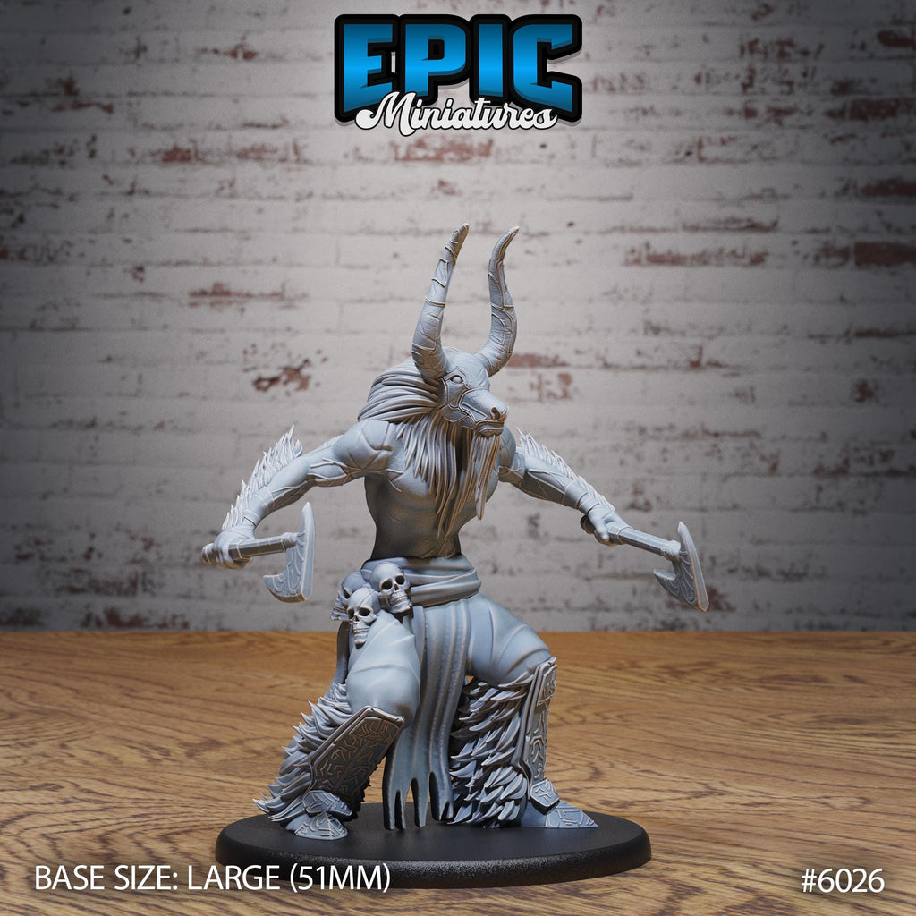 Bull Spirit Warrior Option #6026 front DND miniature Native Magic 16k resin
