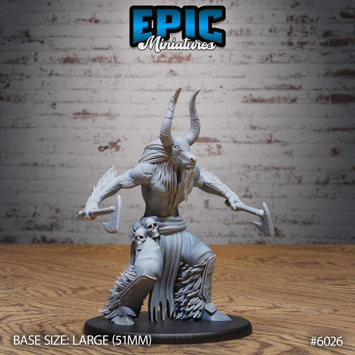 Bull Spirit Warrior Option #6026 front DND miniature Native Magic 16k resin