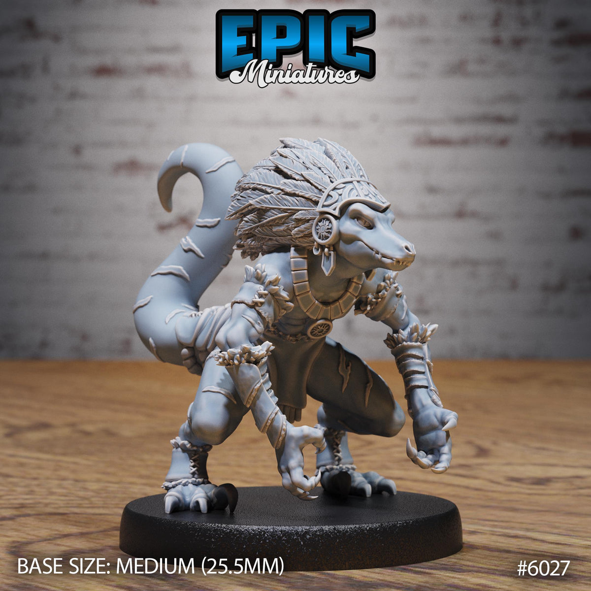 Tribe Kobold Shaman Option #6027 front DND miniature Native Magic 16k resin