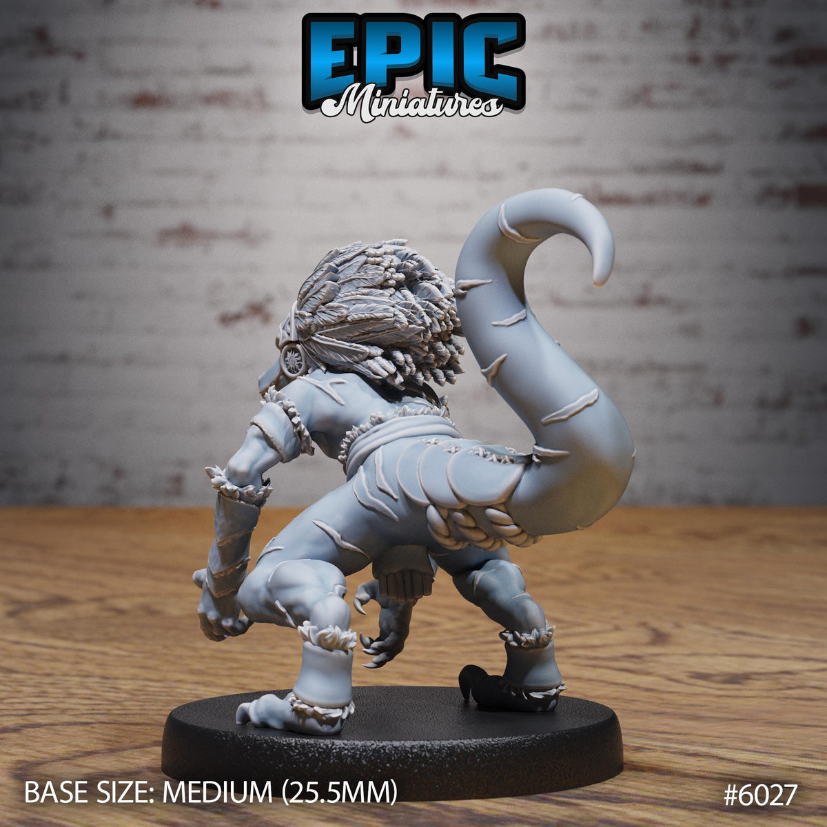 Tribe Kobold Shaman Option #6027 back DND miniature Native Magic 16k resin