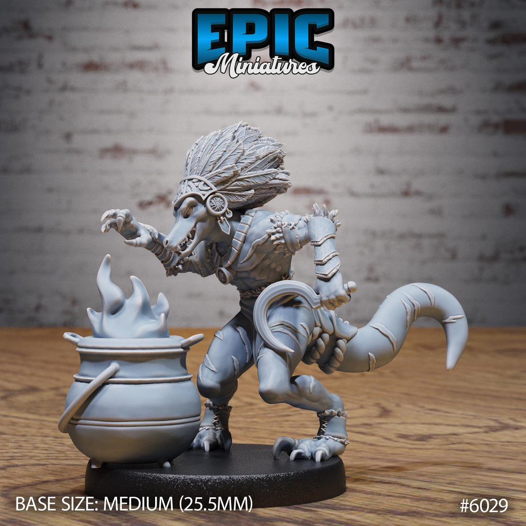Tribe Kobold Shaman Option #6029 front DND miniature Native Magic 16k resin