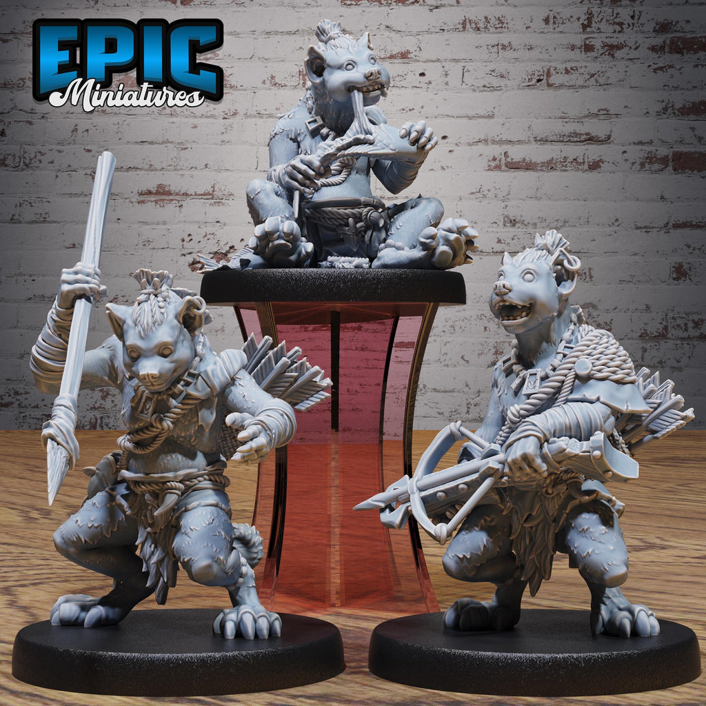 Young Gnoll Set of 3 DND miniatures group photo Native Magic