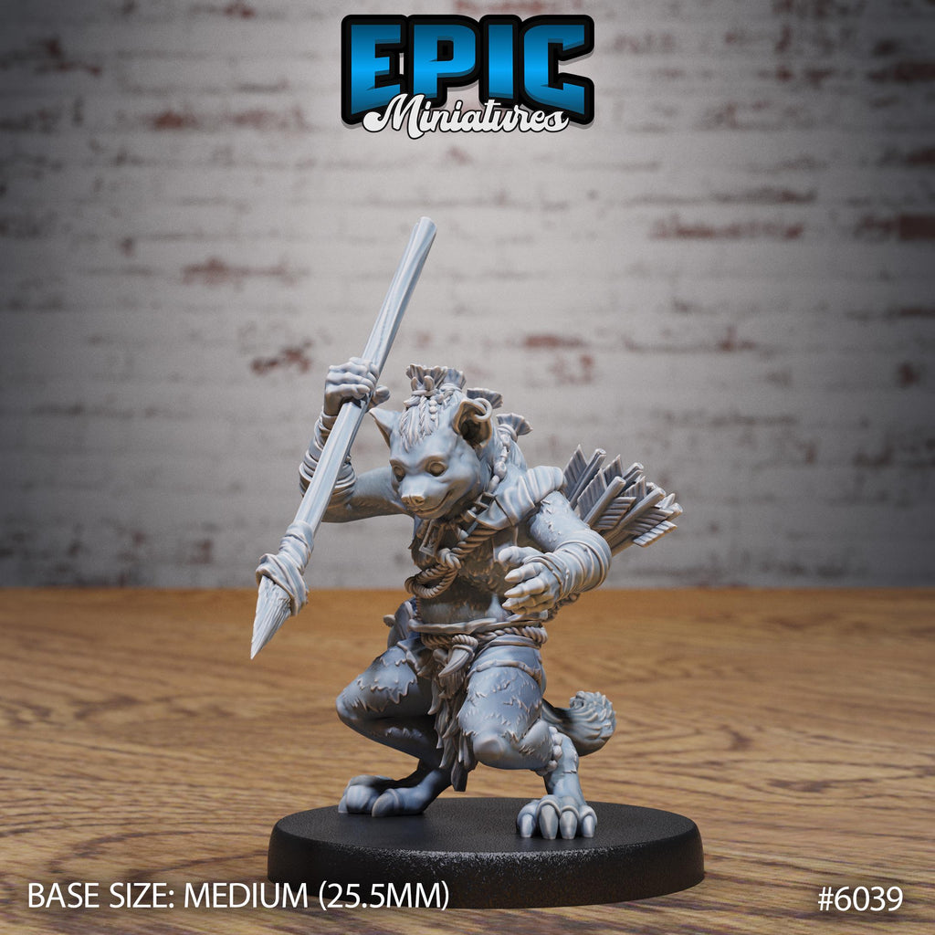 Young Gnoll Option #6039 front DND miniature Native Magic 16k resin