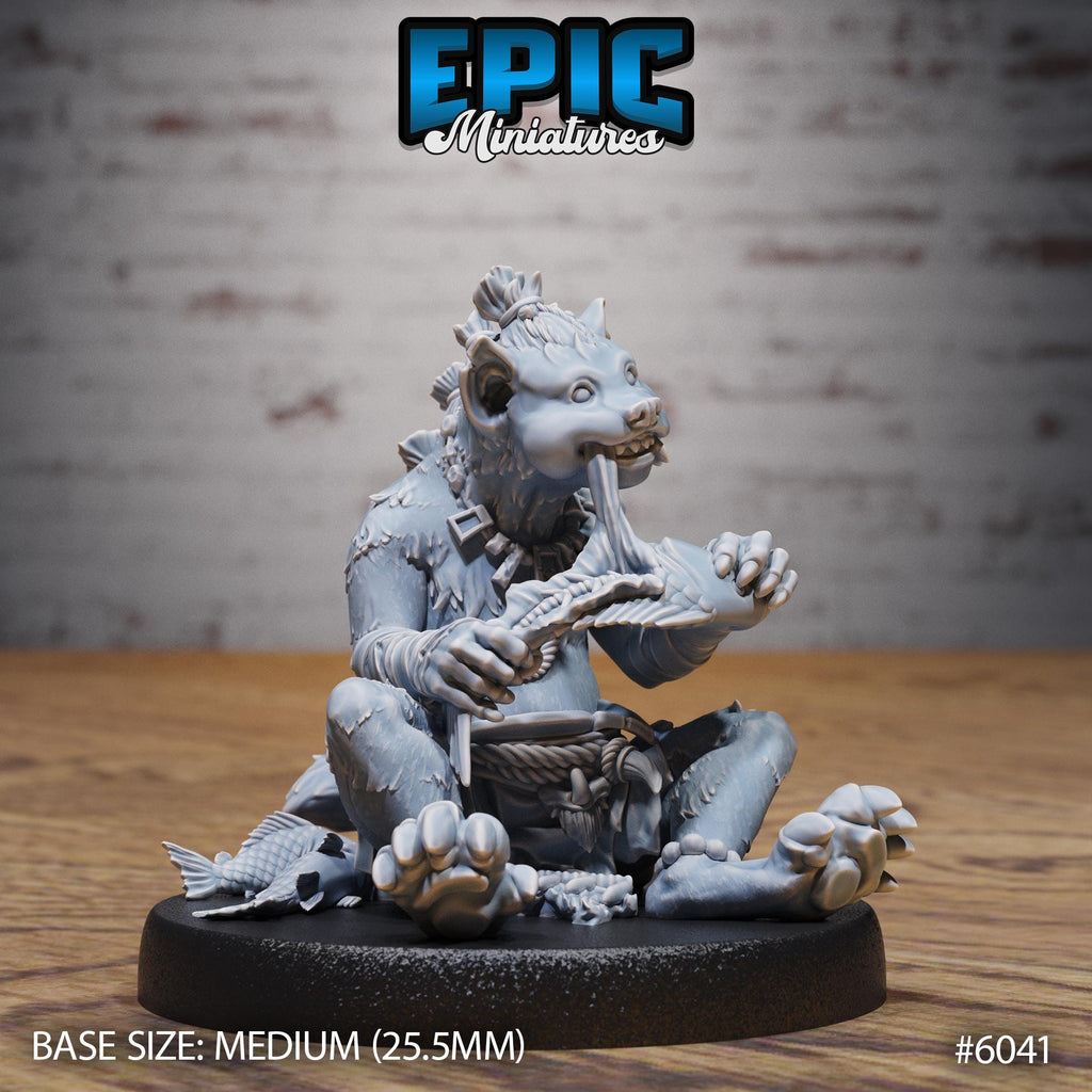 Young Gnoll Option #6041 front DND miniature Native Magic 16k resin