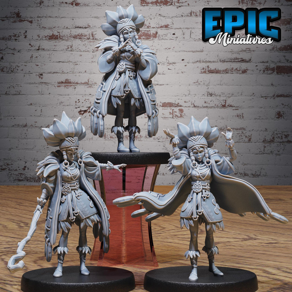 Native Princess Set of 3 DND miniatures group photo Native Magic