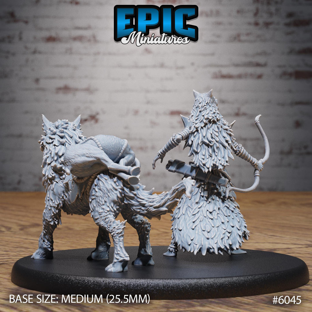 Wolf Spirit Huntress Option #6046 front DND miniature Native Magic 16k resin