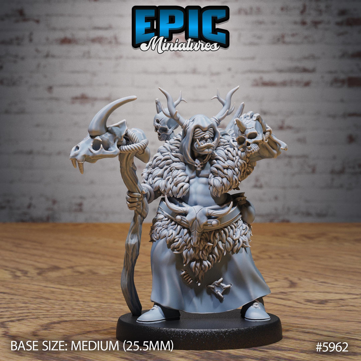 Snow Orc Option #5962 front DND miniature Snow Orcs 16k resin