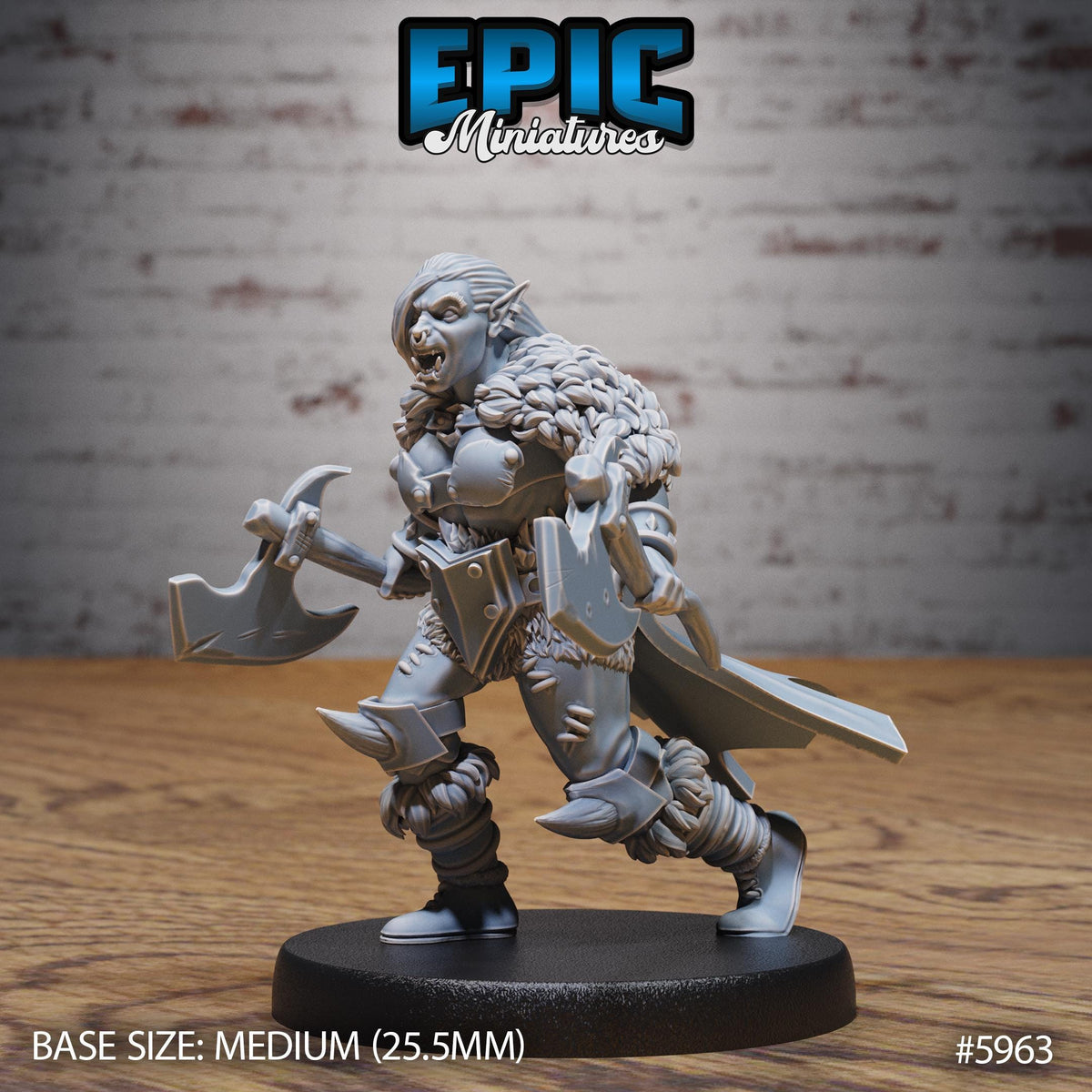 Snow Orc Option #5963 front DND miniature Snow Orcs 16k resin