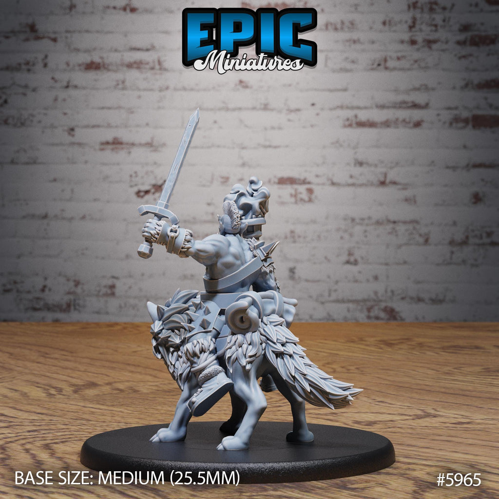 Snow Orc Warg Rider Option #5965 back DND miniature Snow Orcs 16k resin