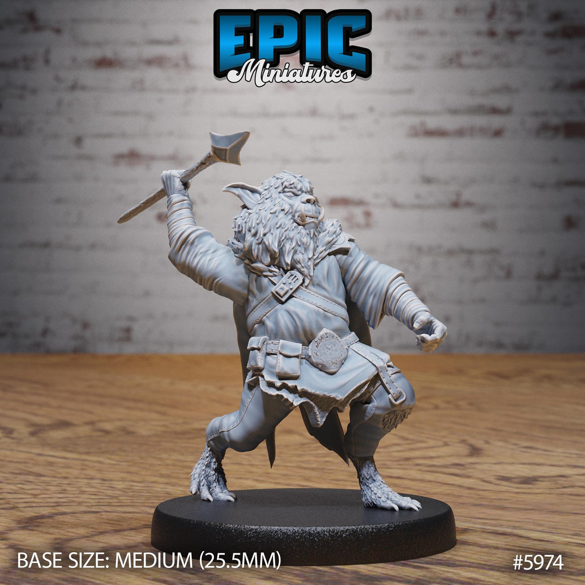 Northern Bugbear Option #5974 front DND miniature Snow Orcs 16k resin