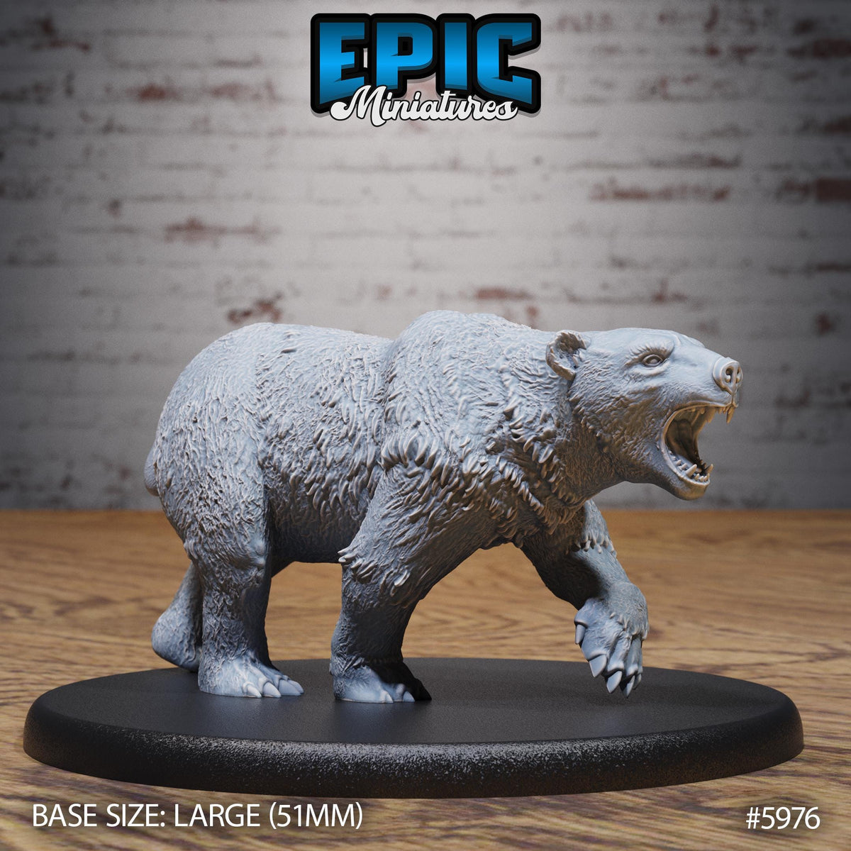 Polar Bear Option #5976 front DND miniature Snow Orcs 16k resin